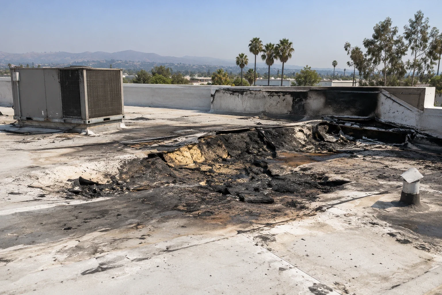 Commercial Roof Fire Damage Repair in Menifee Commercial Roof Fire Damage Repair in Menifee